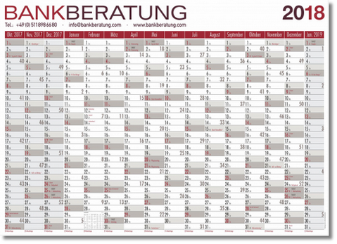 Jahresplaner 2019 mit 16 Monaten